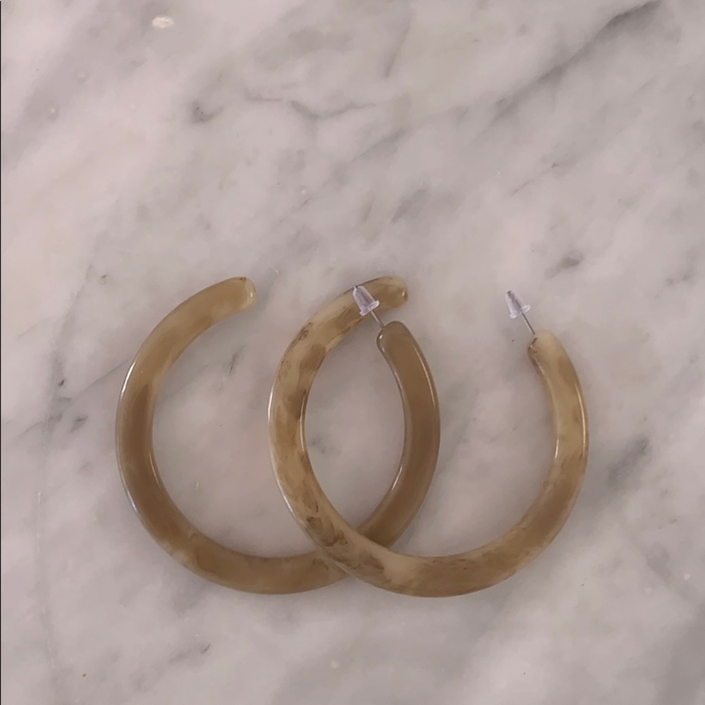 Hoop marble earrings